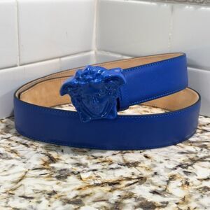 Versace Blue Leather Belt
